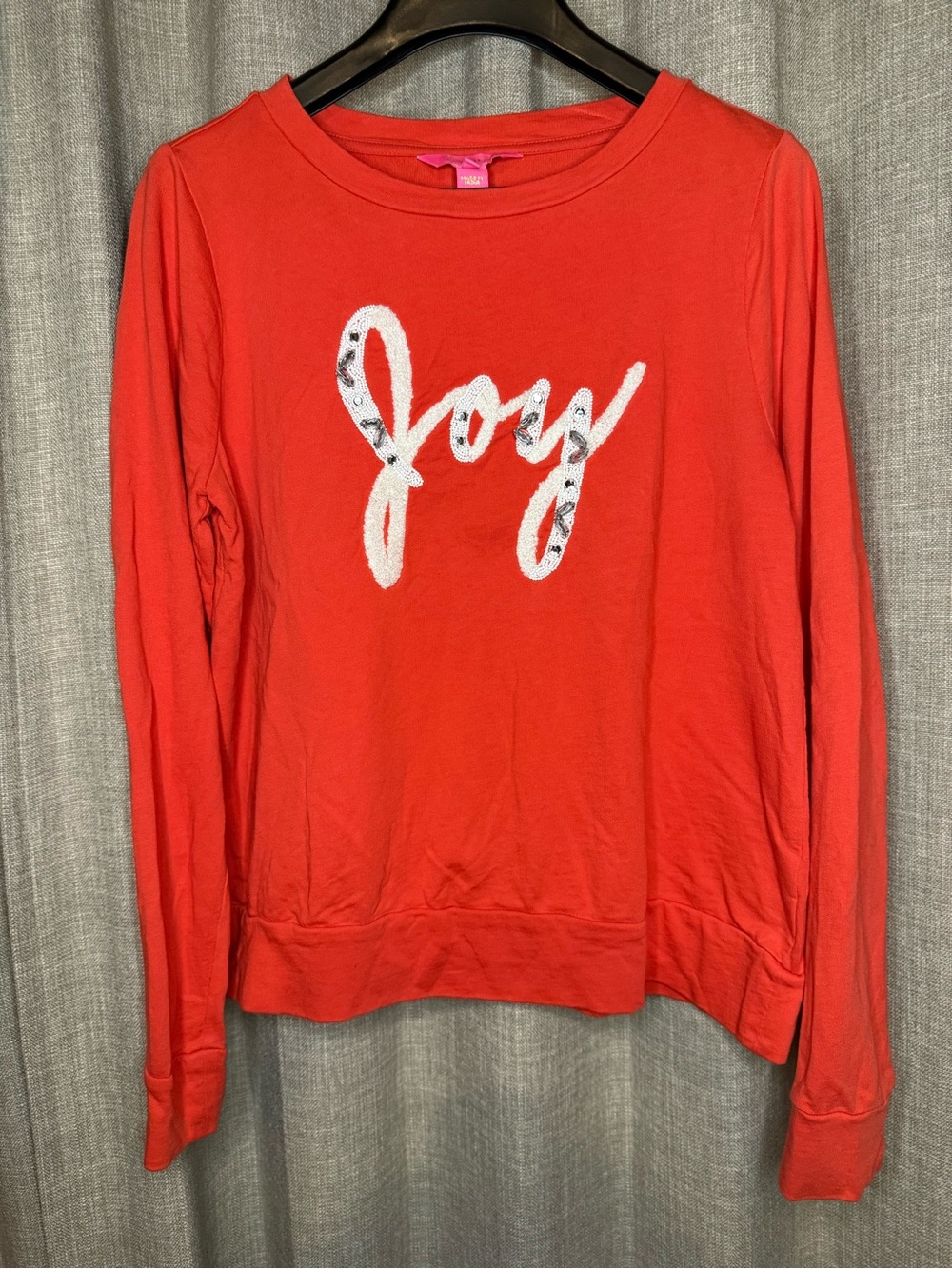 Lilly Pulitzer Rami Joy Embellished Sweatshirt M Coral - Picture 2 of 8
